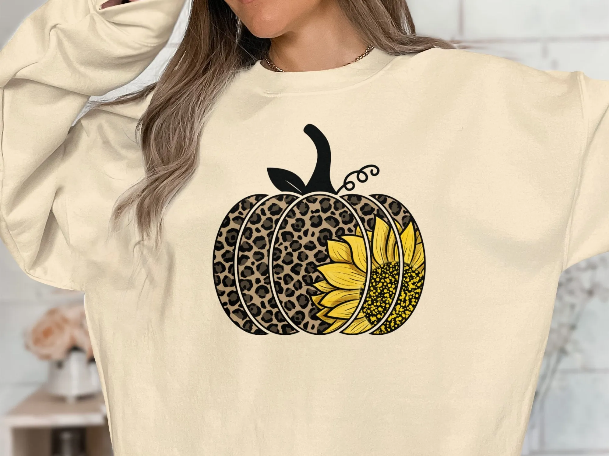Cheetah Sunflower Pumpkin Shirt, Tank, Sweatshirt & Matching Family Shirts. Perfect for Autumn or Thanksgiving Gift