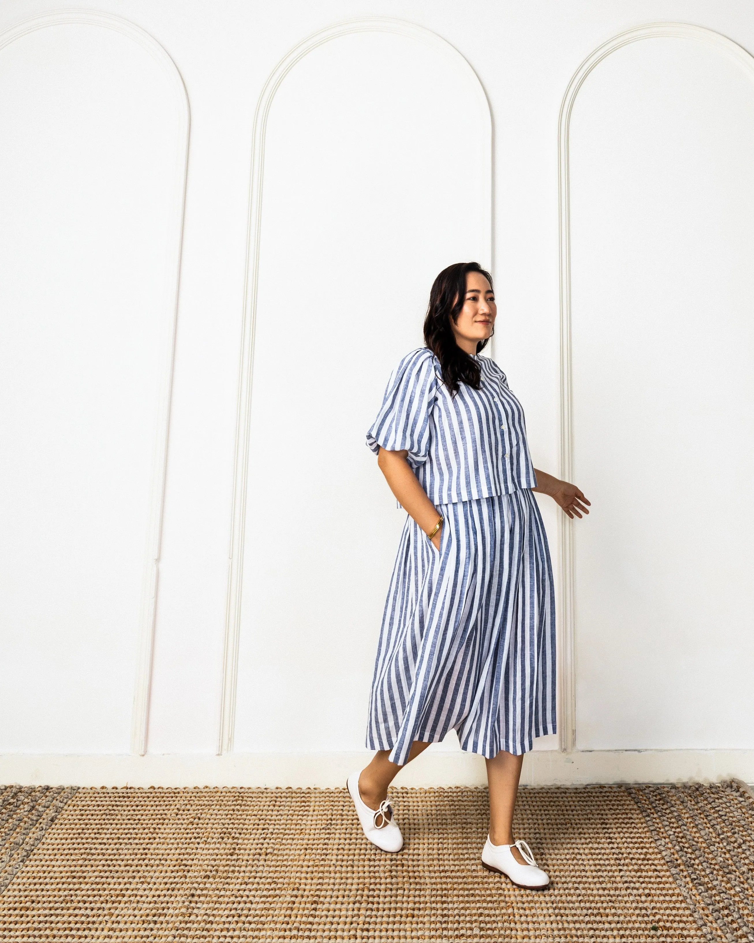 Chiyo Lapis Linen Skirt