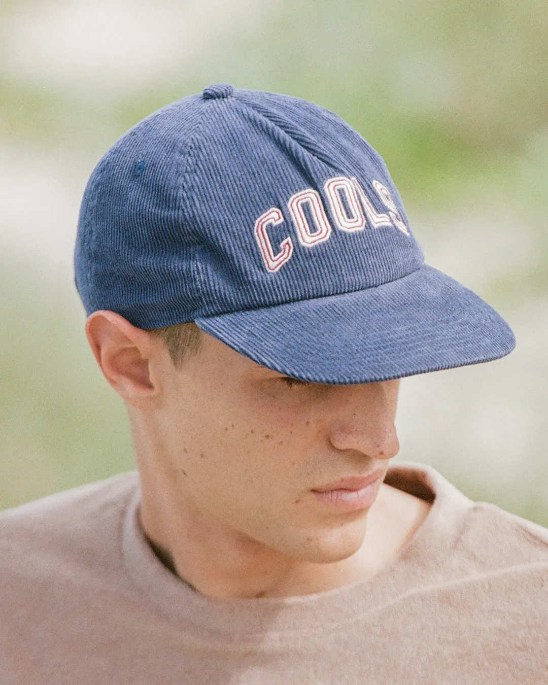 College Cap Navy Corduroy