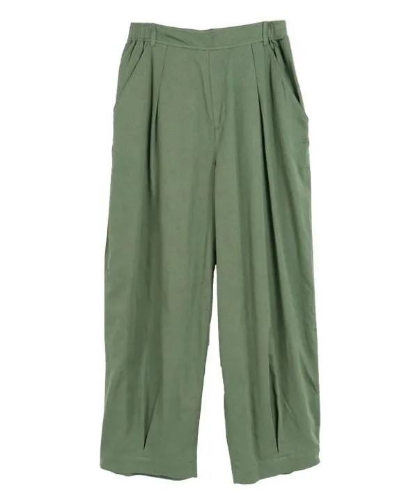 Colored cotton fine-ribbed corduroy cocoon pants 24W005