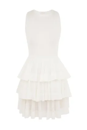 Crush Ruffled Mini Dress | Cream