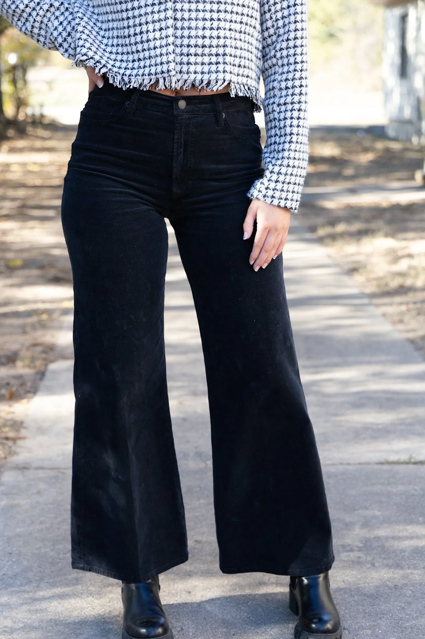 [Dear John] Fiona High Rise Wide Leg Jeans - Black Corduroy