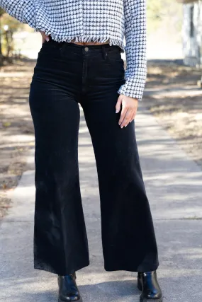 [Dear John] Fiona High Rise Wide Leg Jeans - Black Corduroy