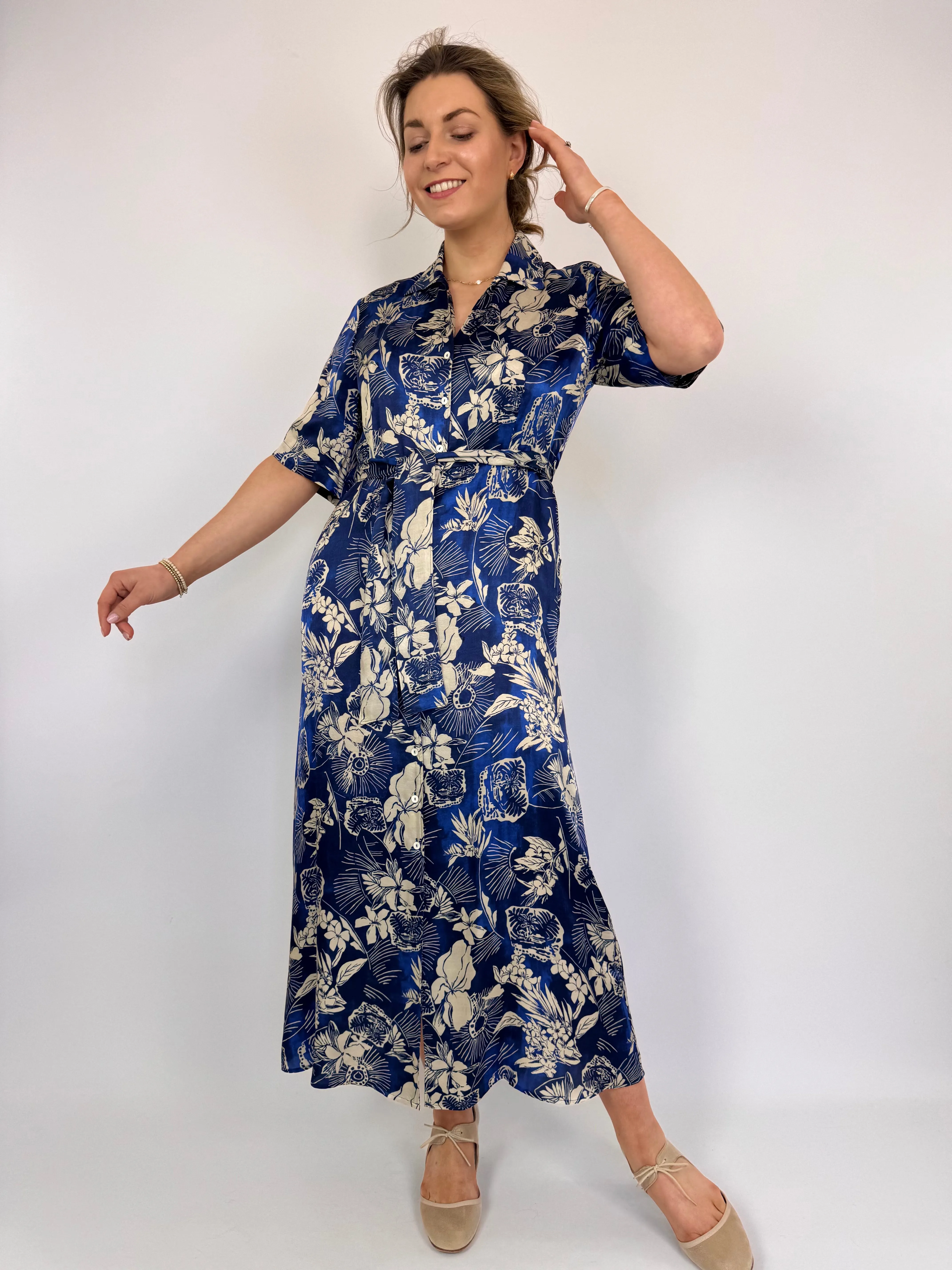Diega Raviva Dress Blue/Ecru