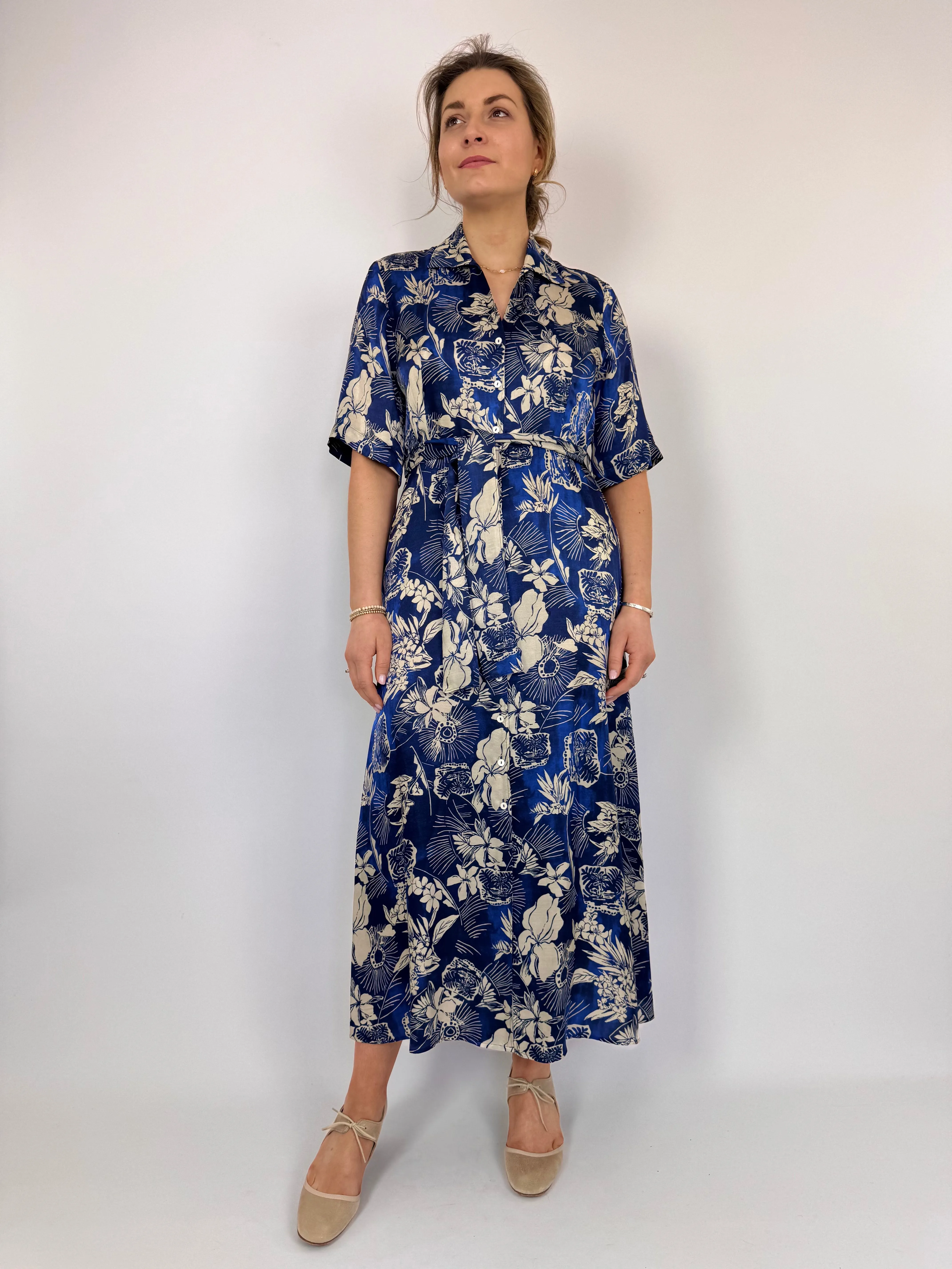 Diega Raviva Dress Blue/Ecru