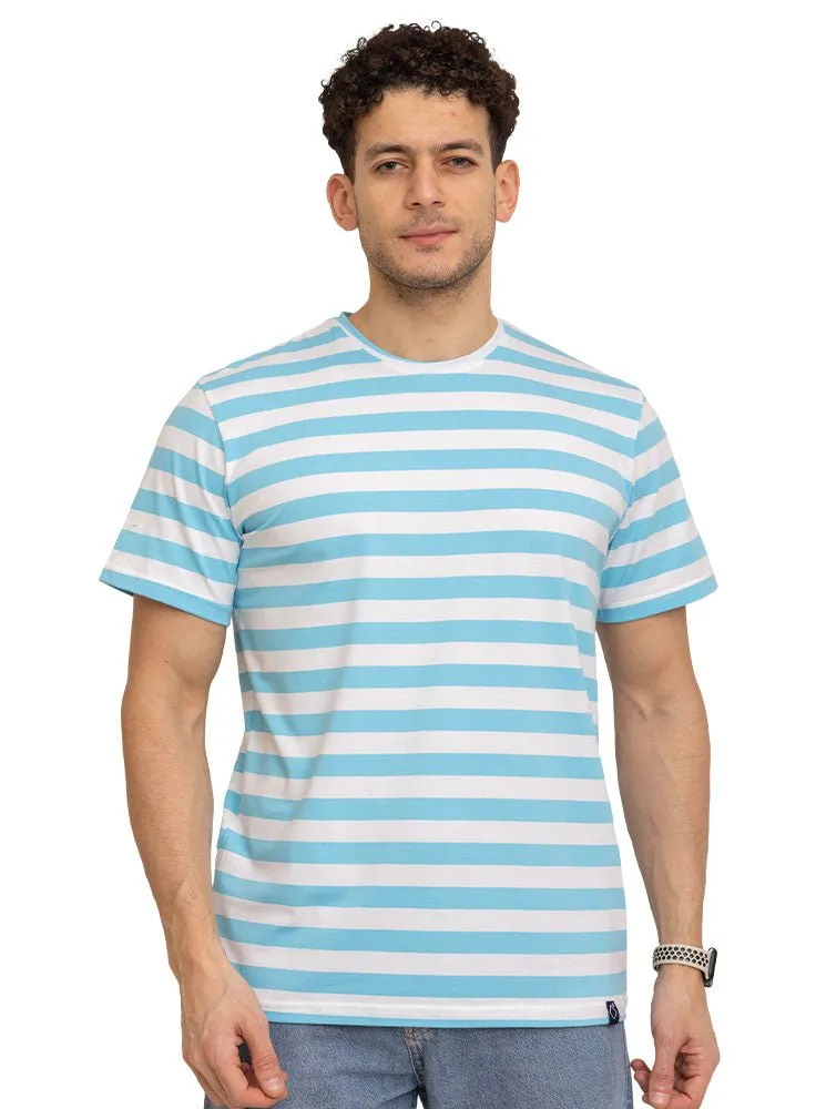 Diva Blue Striped Round T-shirt