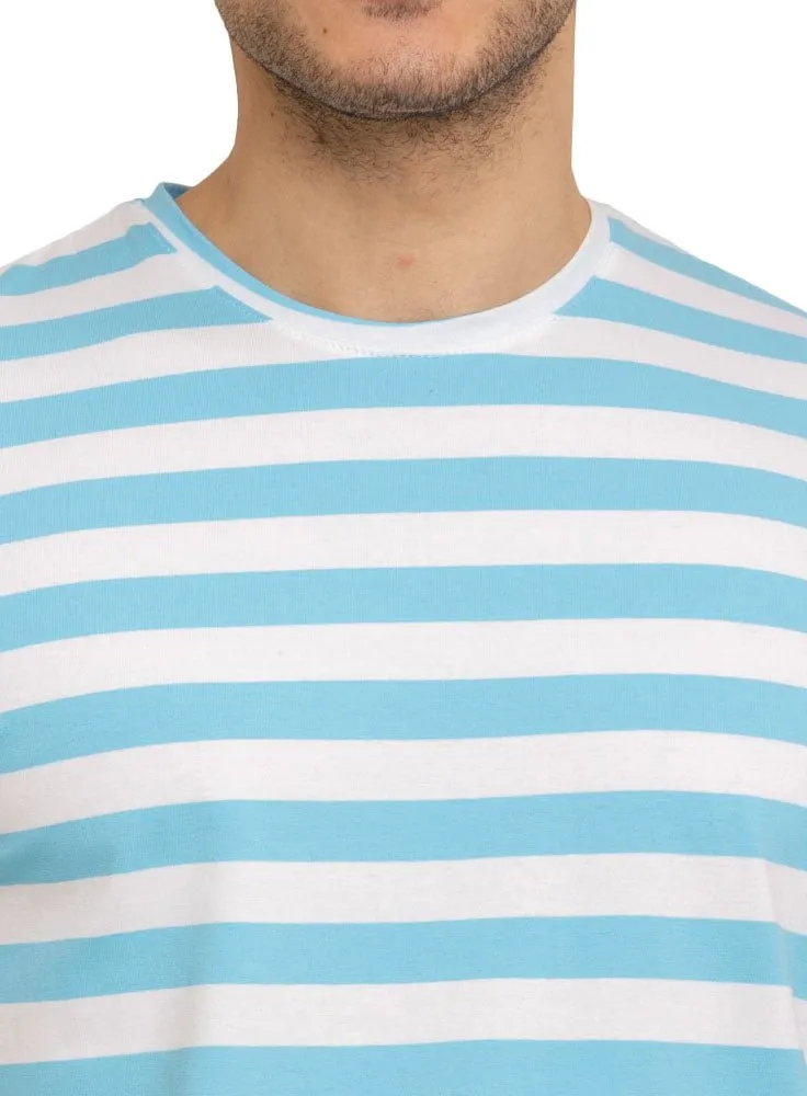 Diva Blue Striped Round T-shirt