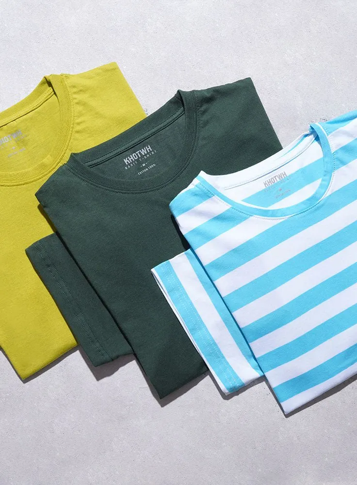Diva Blue Striped Round T-shirt