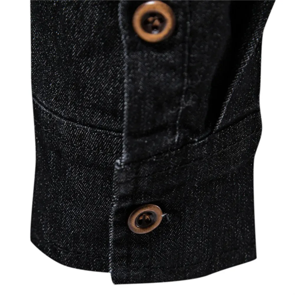 Elastic Cotton Denim Men's Shirt
