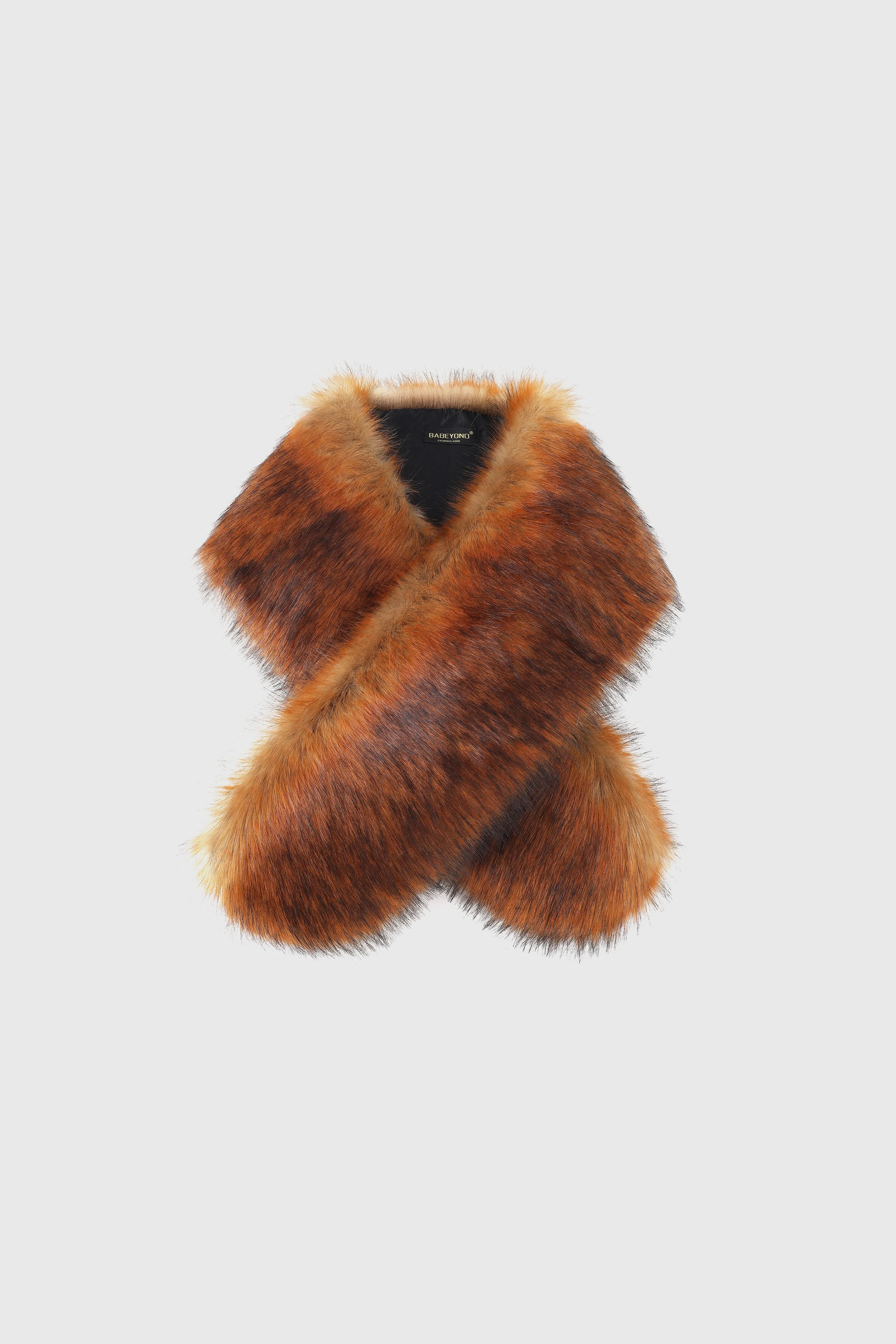 Elegant Faux Fur Shoulder Collar Scarf