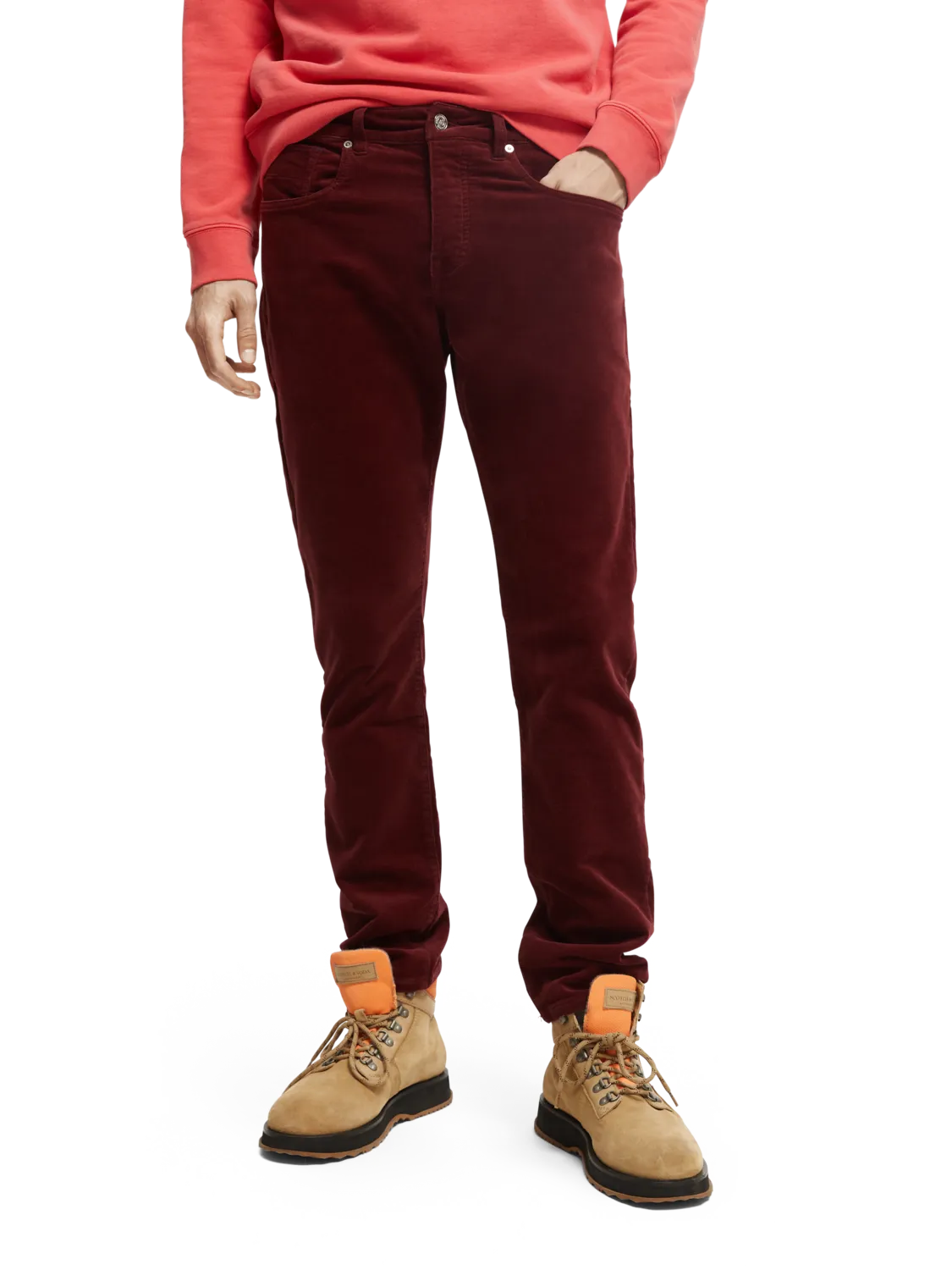 Garment Dyed Ralston Corduroy Pant in Bordeaux