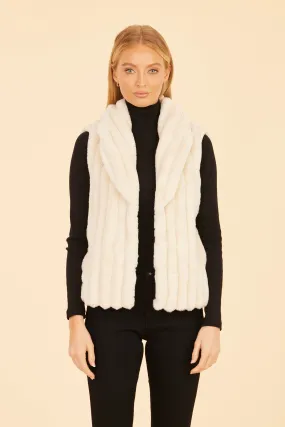 Grooved Fur Vest - Creme