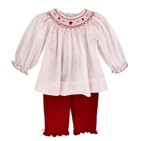 Heart Smocked Top & Pant Set