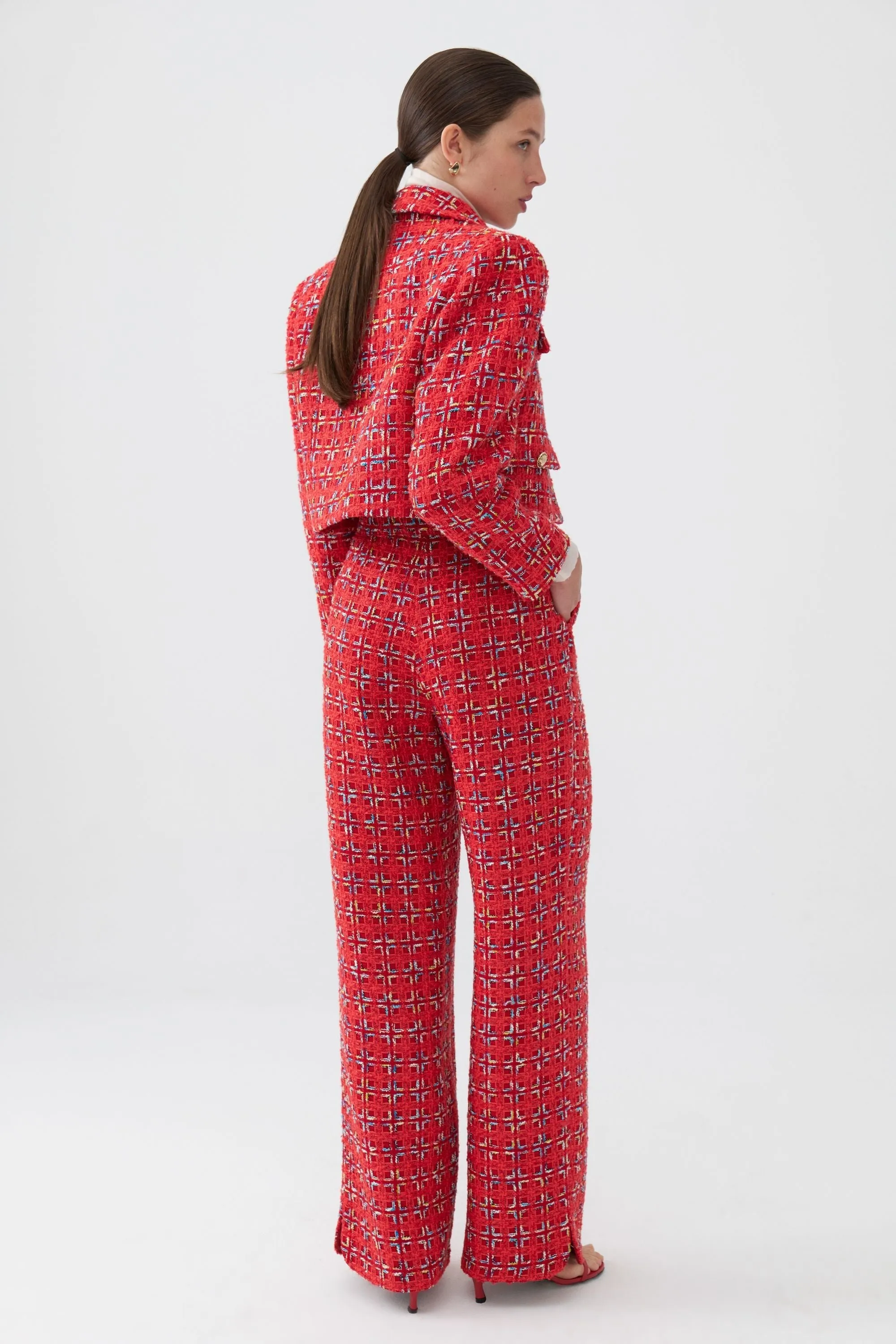 High Waist Tweed Pants