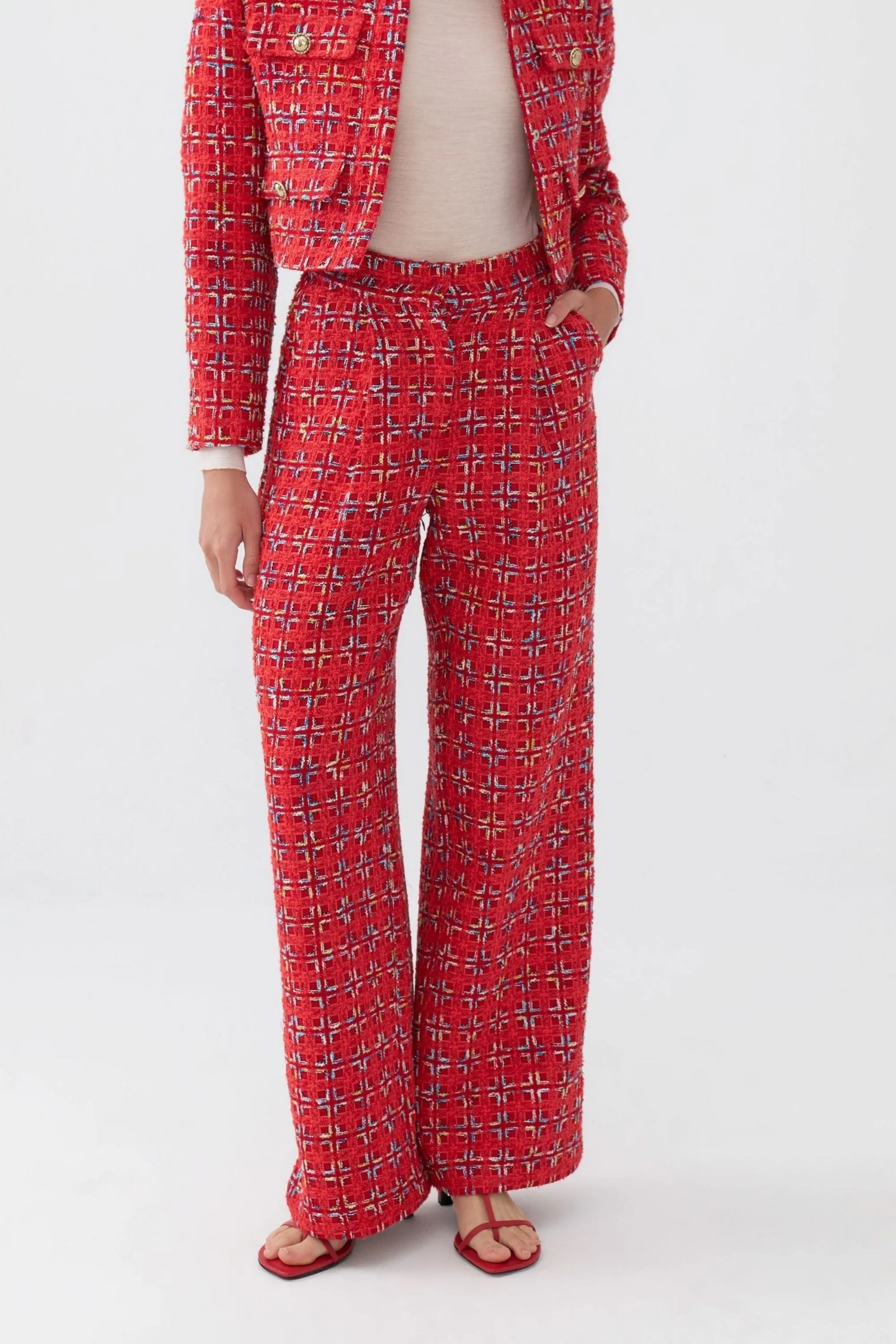 High Waist Tweed Pants