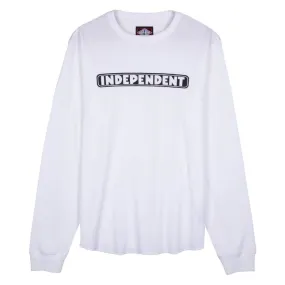 Independent L/S T-Shirt Bar Logo Thermal - White