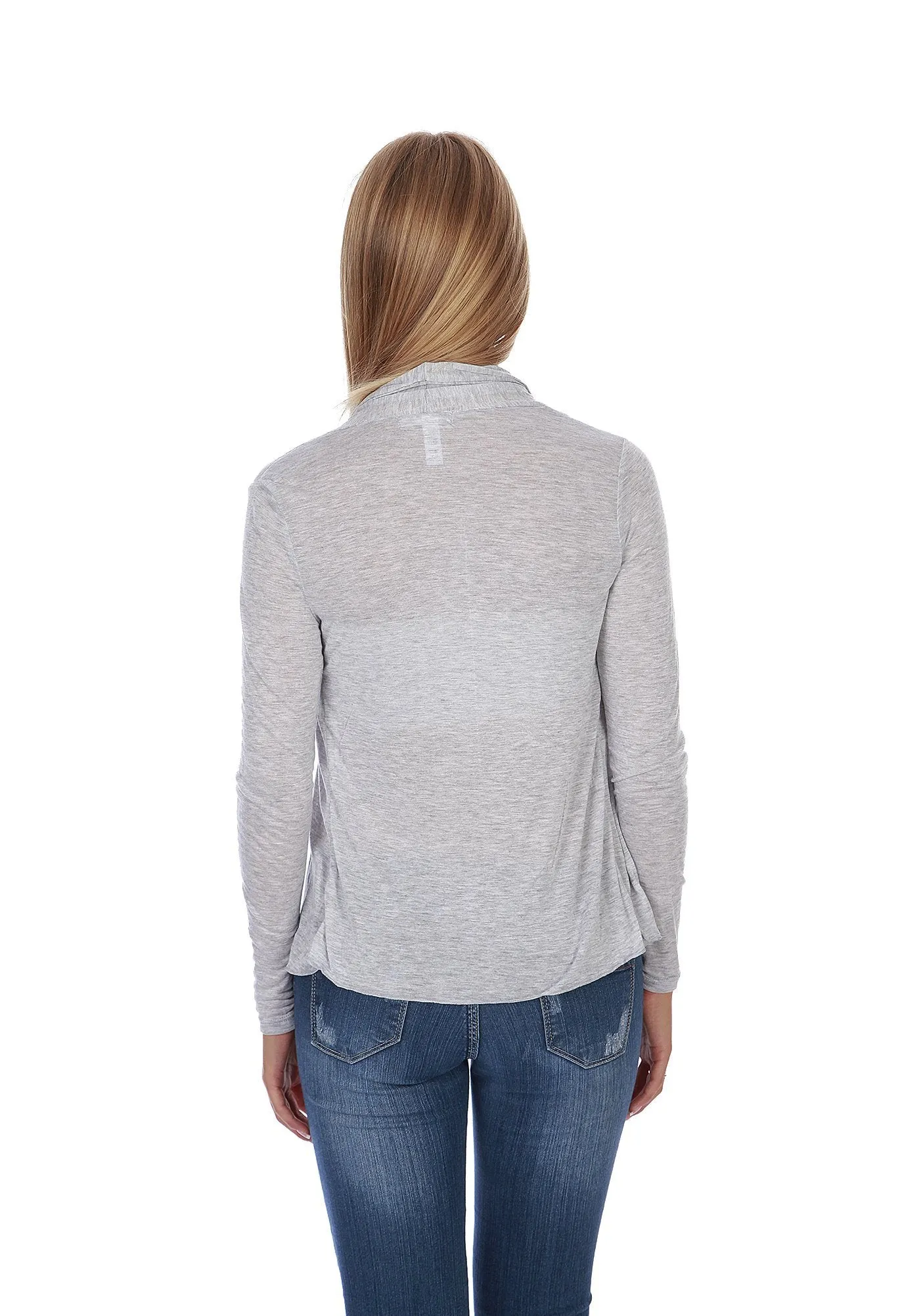 Khanomak Hollywood Star Fashion Women's Plus Size Shawl Collar Long Sleeve Cardigan Open Front