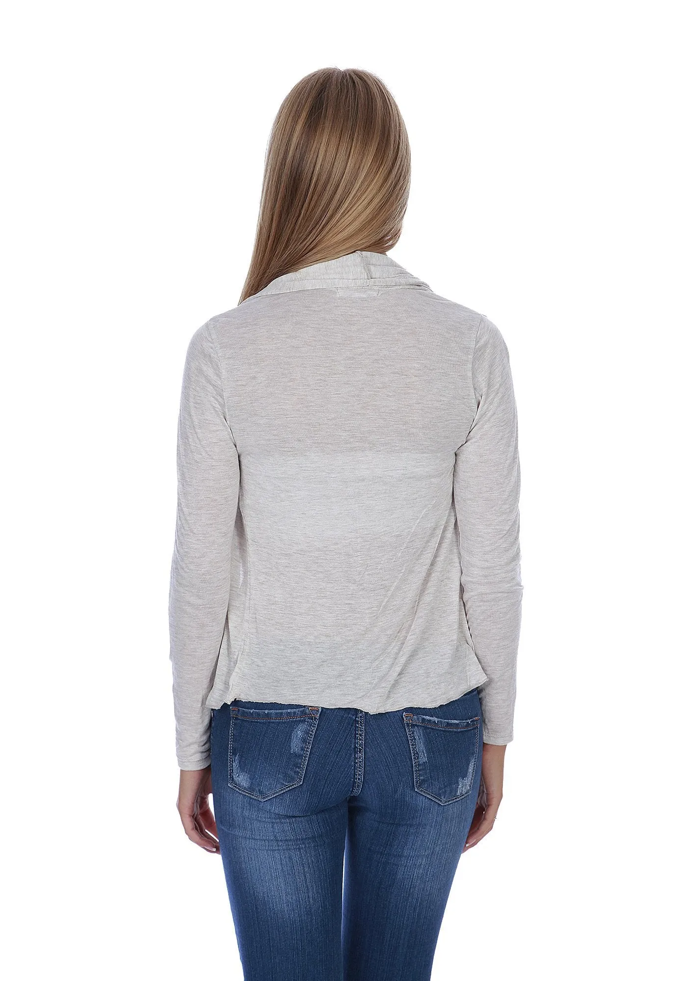 Khanomak Hollywood Star Fashion Women's Plus Size Shawl Collar Long Sleeve Cardigan Open Front