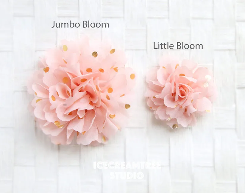 Little Cream Gold Dot Bloom Collar Slide On - Small Flower Collar Accessory