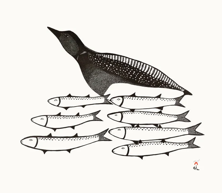 Loon and Char, by Pitaloosie Saila