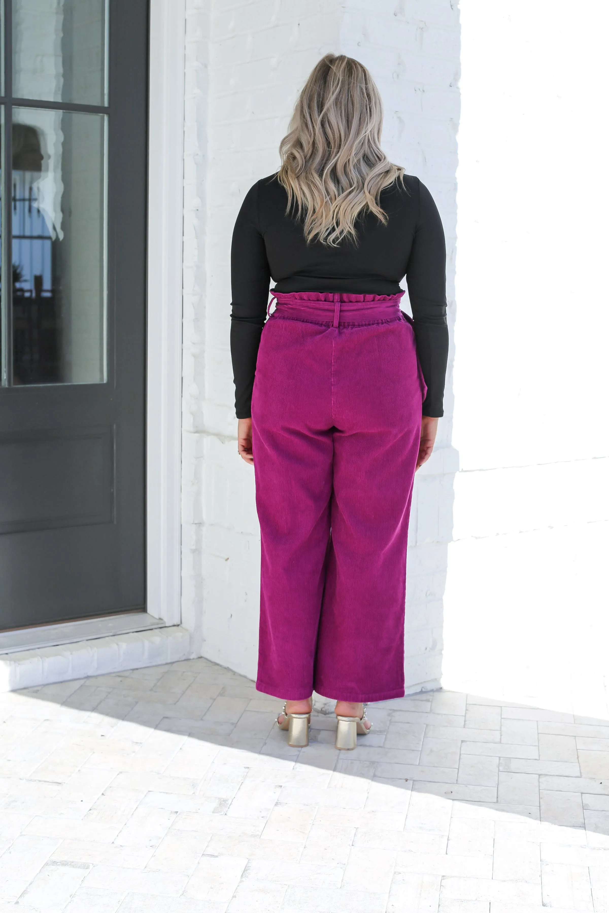 Magenta Corduroy Pants