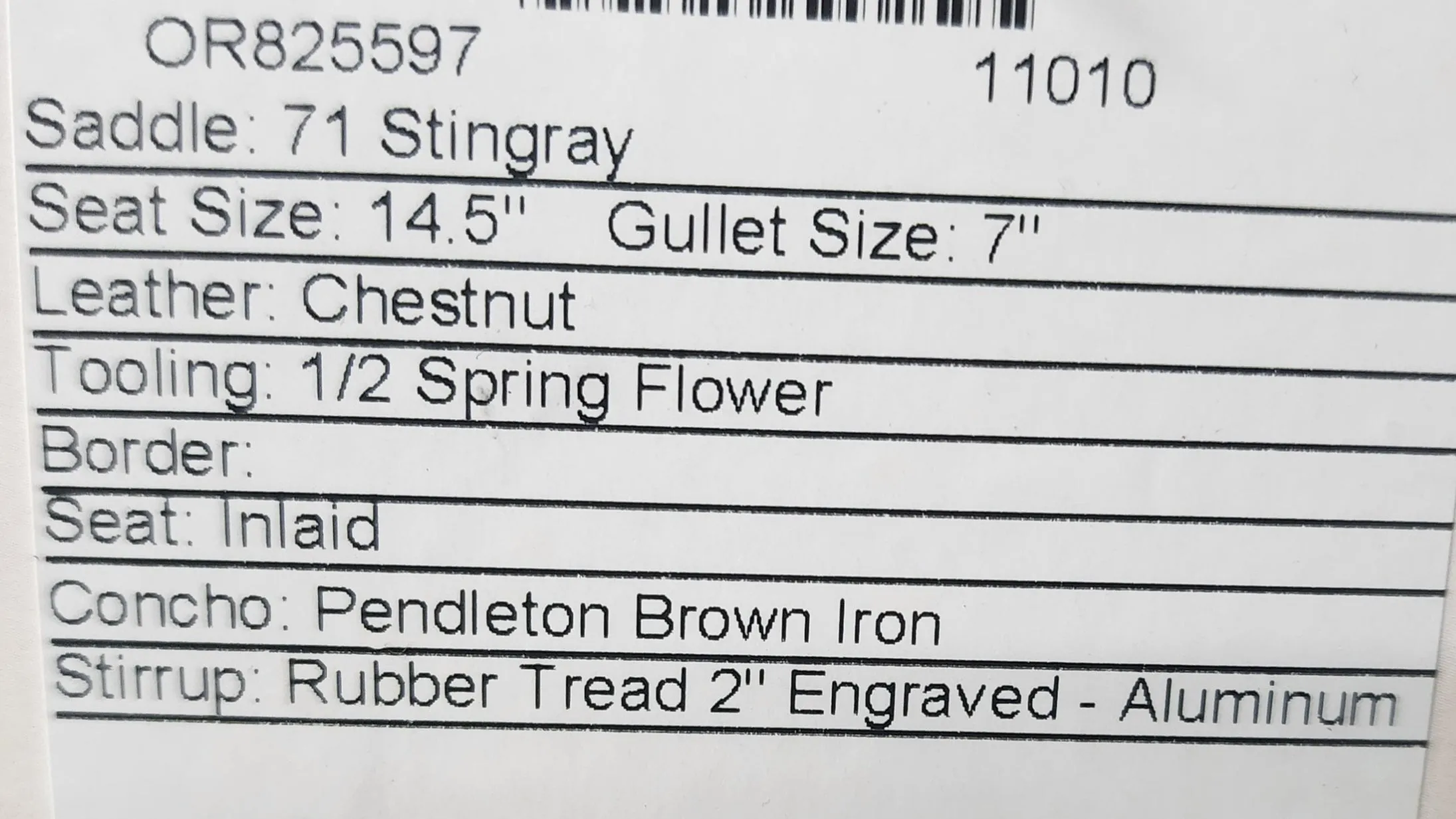 Martin Stingray 14.5" Barrel Saddle #11010