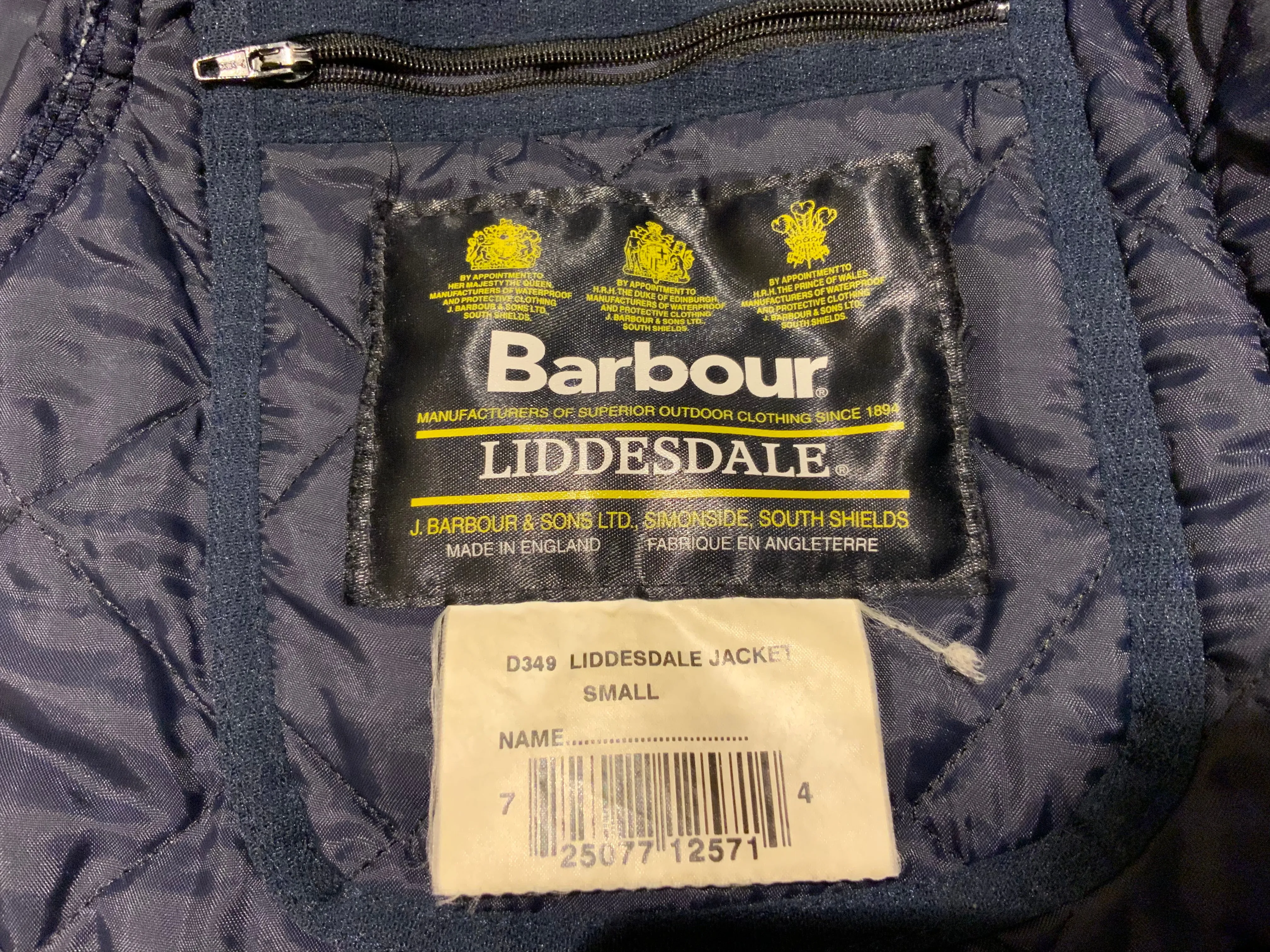 MEN'S BARBOUR LIDDESDALE QUILTED JACKET COAT Size S SMALL men