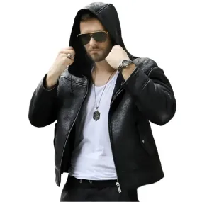 Men's Hooded Black B3 Shearling Winter Jacket – Warm & Stylish