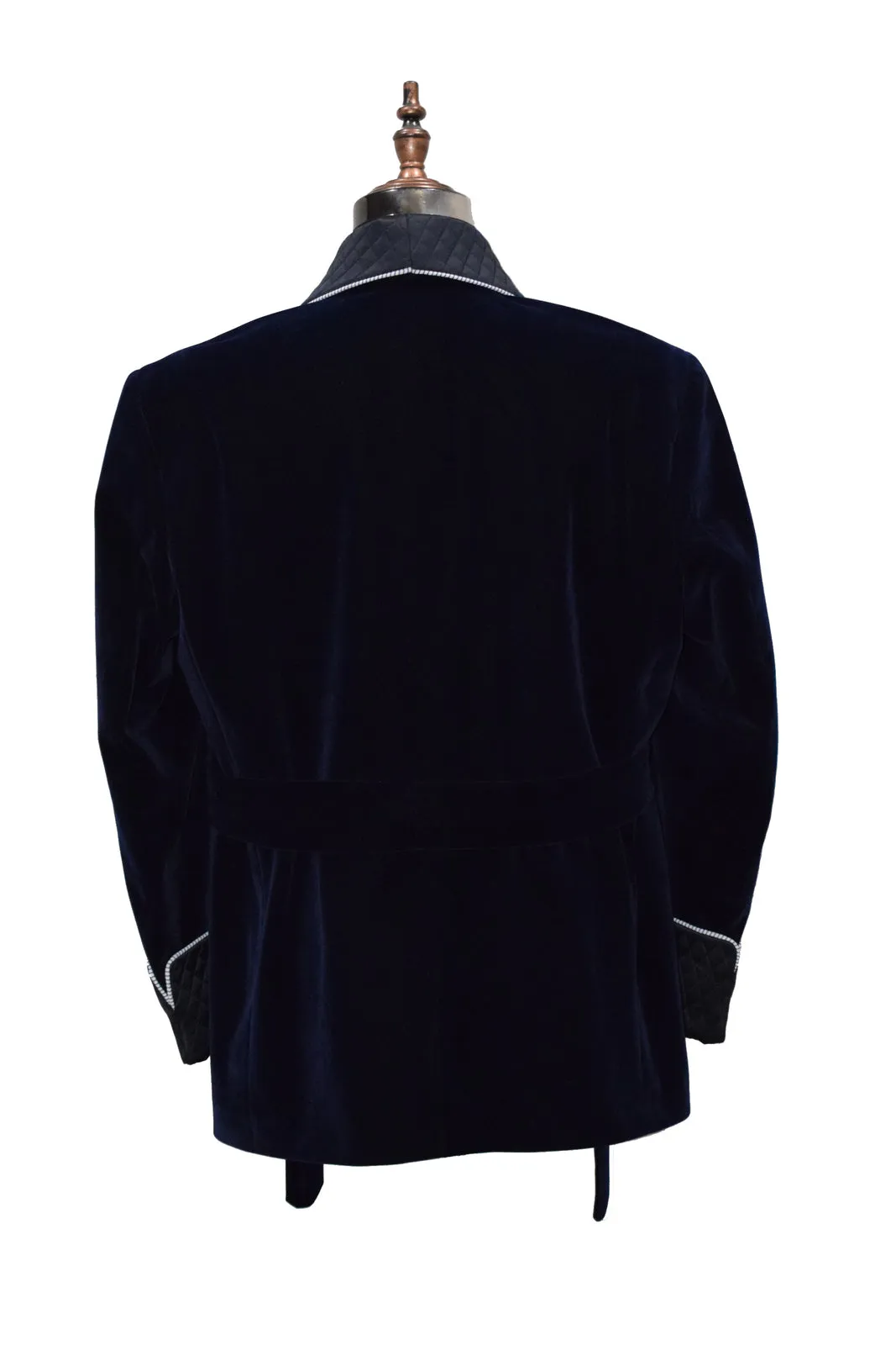 Mens Navy Blue Smoking Jackets Designer Luxury Party Wear Quilted Coats