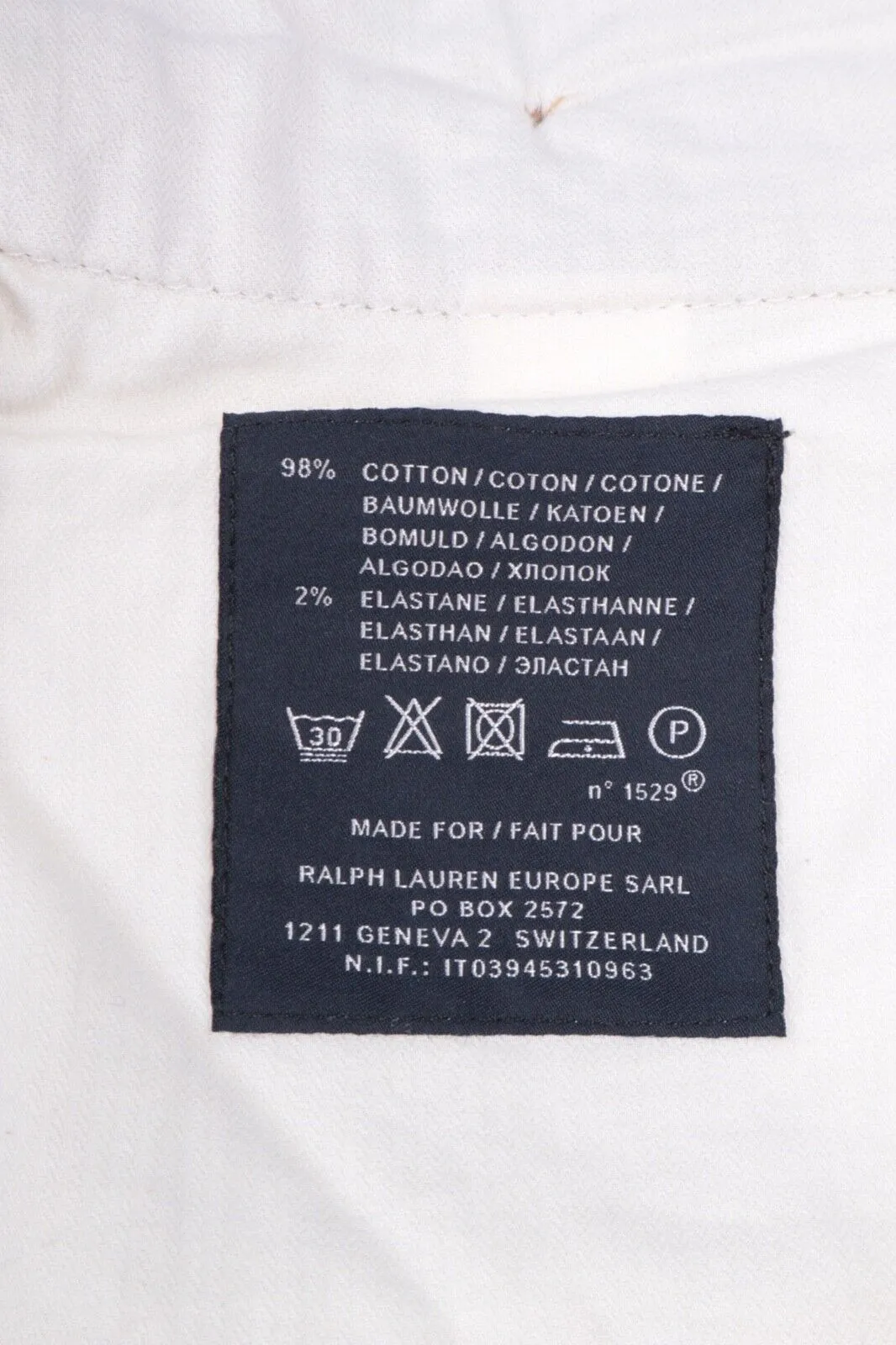 Men's POLO RALPH LAUREN Beige Corduroy Cotton Chino Pants Trousers Size 32