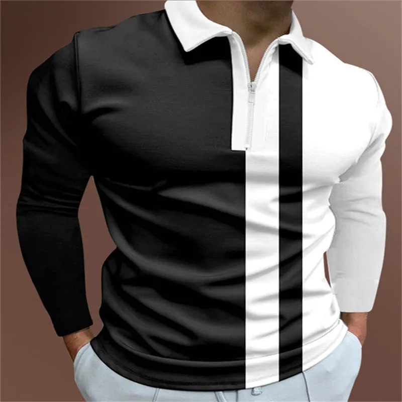 Men's Striped Printed Short Sleeve Lapel Shirt - GlamzLife