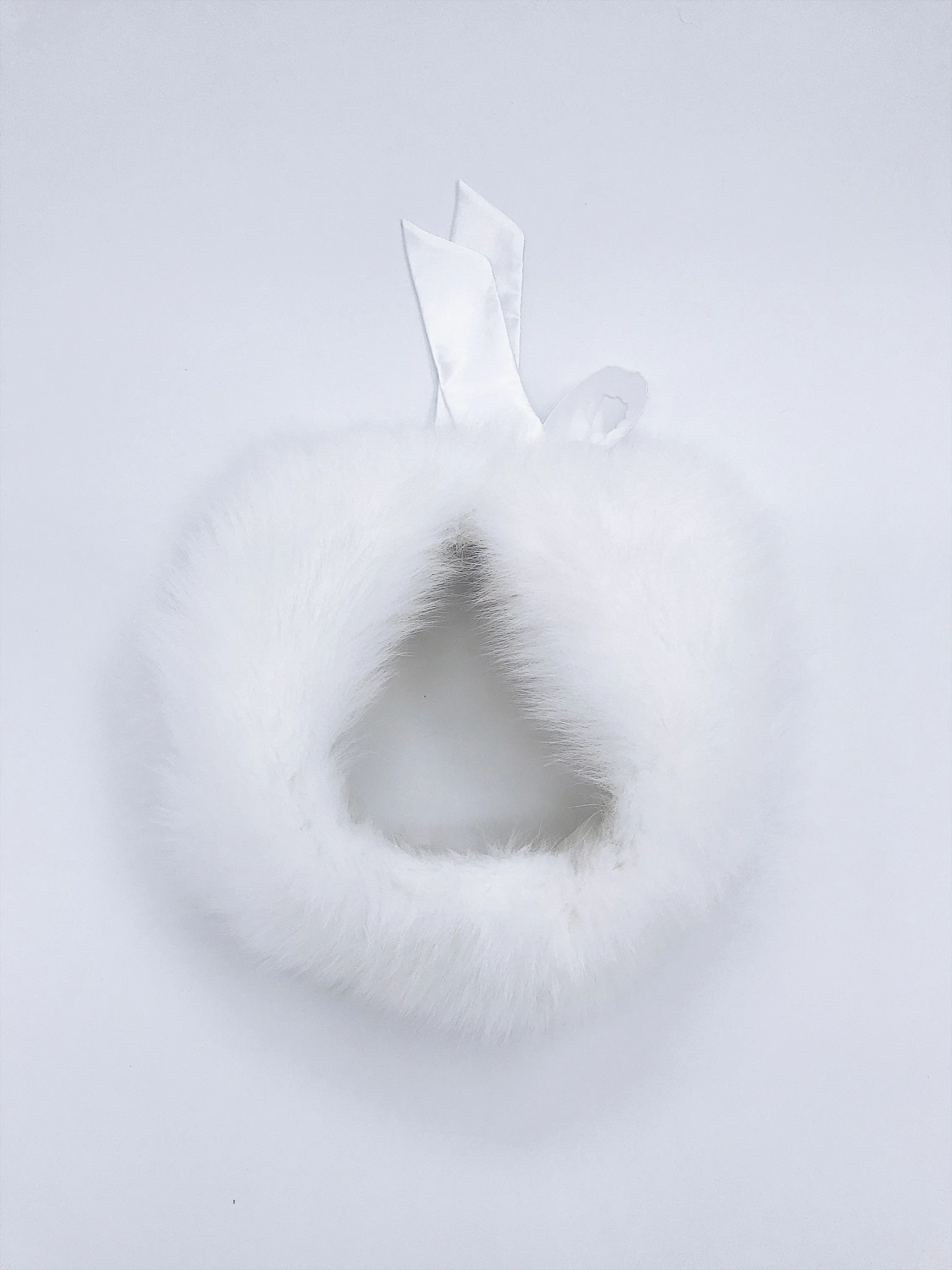 MI LOVES SIGNATURE Luxurious Racoon fur trim collar with atlas bow
