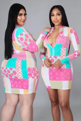 Patchwork Mini Dress