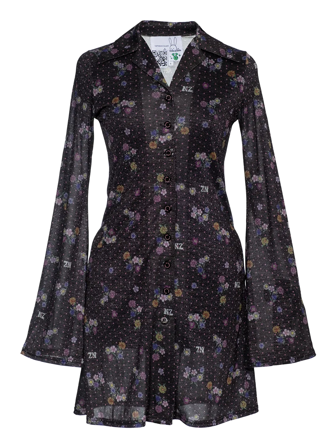 Polka Dot Mini Shirt Dress