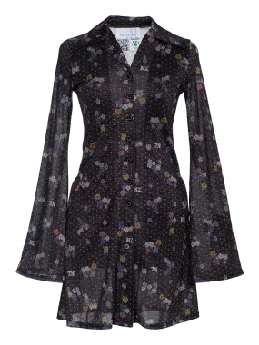 Polka Dot Mini Shirt Dress