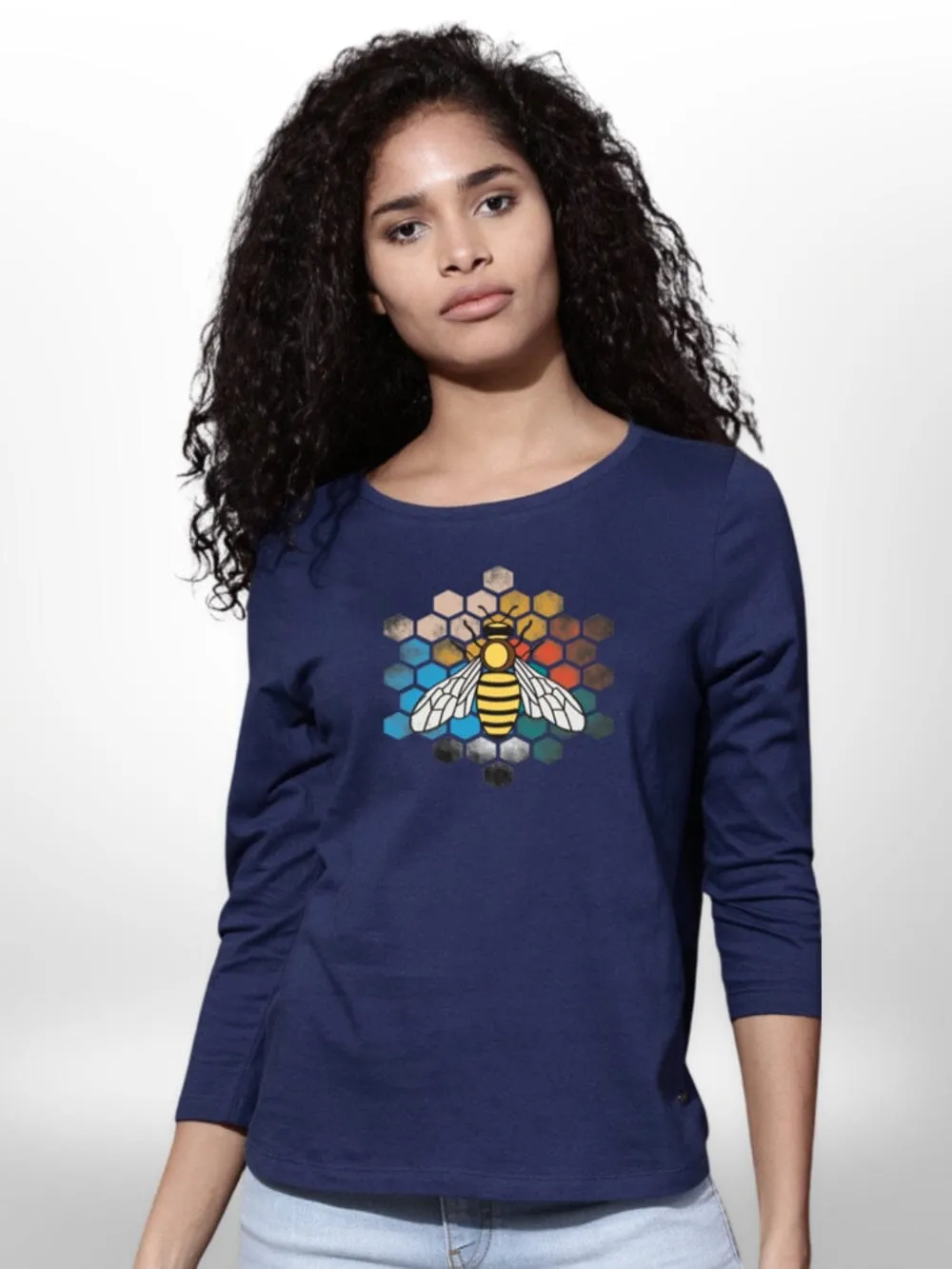 Qeen Bee Printed Girls 4 Quarter Sleeve T-shirt