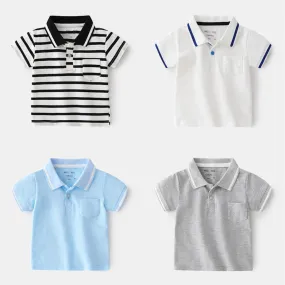 Qing New Style Fashionable Boy Short-sleeved POLO Shirt For Outing At Home