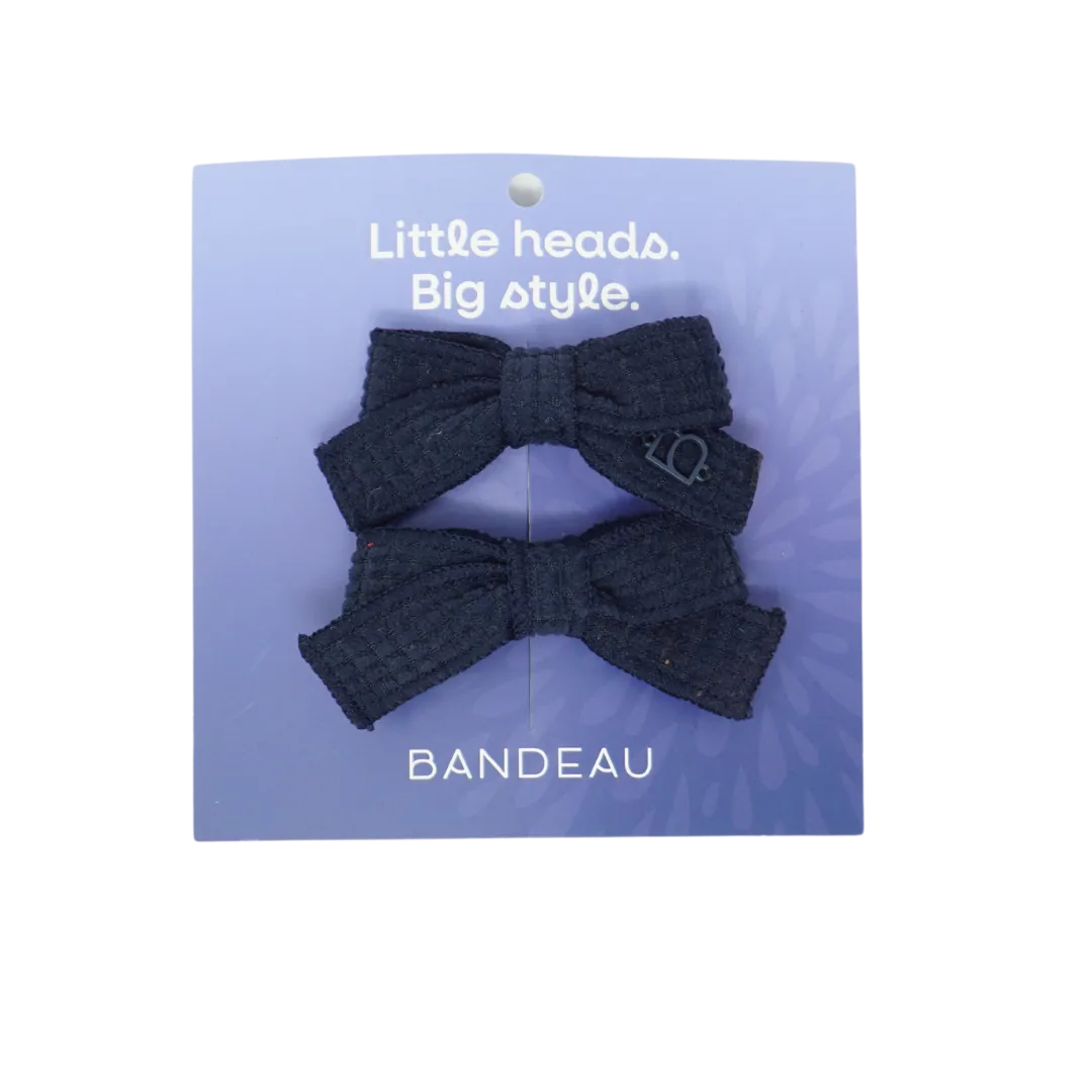 Quilted Corduroy Mini Bow Clip Set