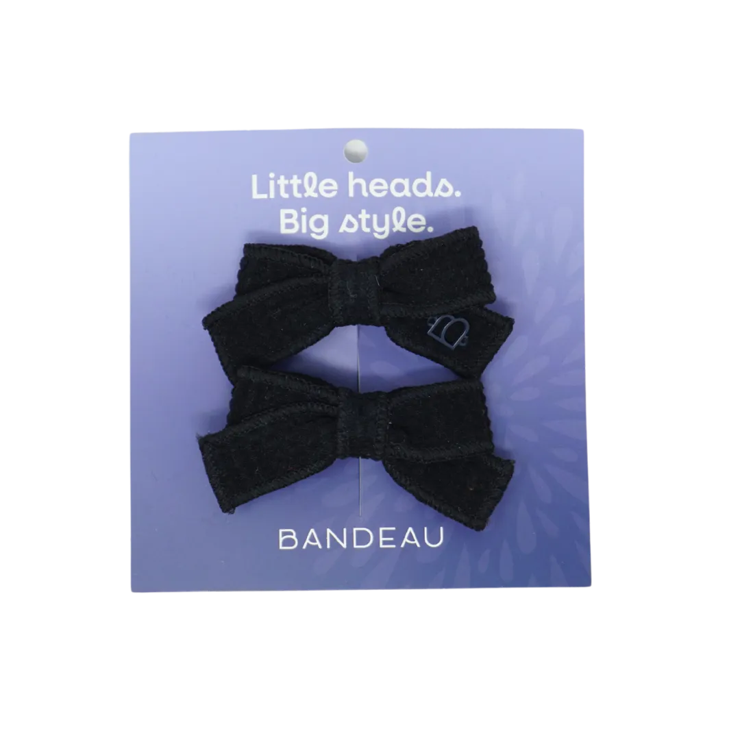 Quilted Corduroy Mini Bow Clip Set