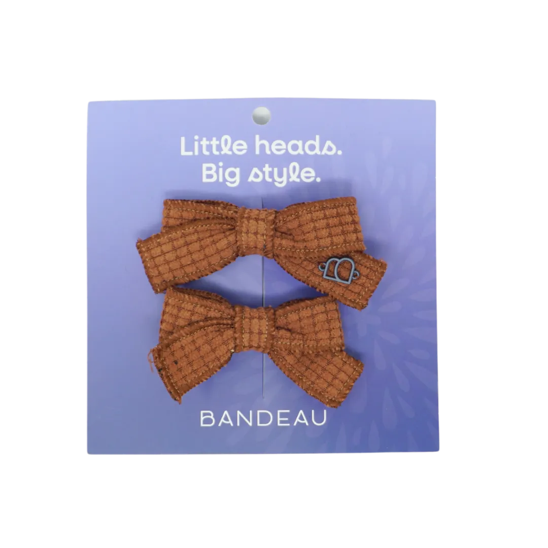Quilted Corduroy Mini Bow Clip Set