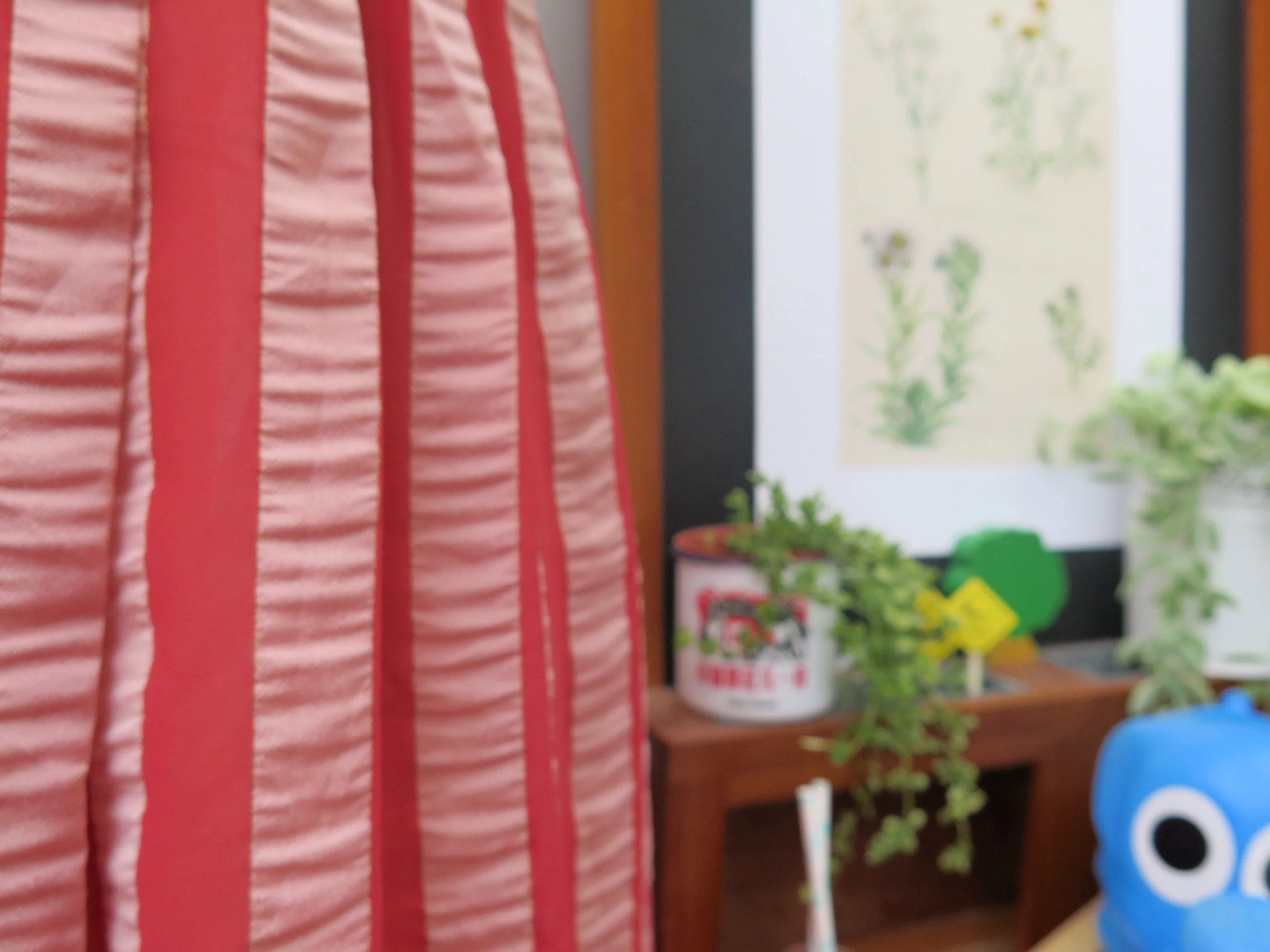 Red velvet | Vintage 1960s 1970s Vertical stripes Rosa rose pink and red Nautical mood Day dress