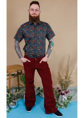Run &amp; Fly Men's Corduroy 70's Flare Pants Tawney Port