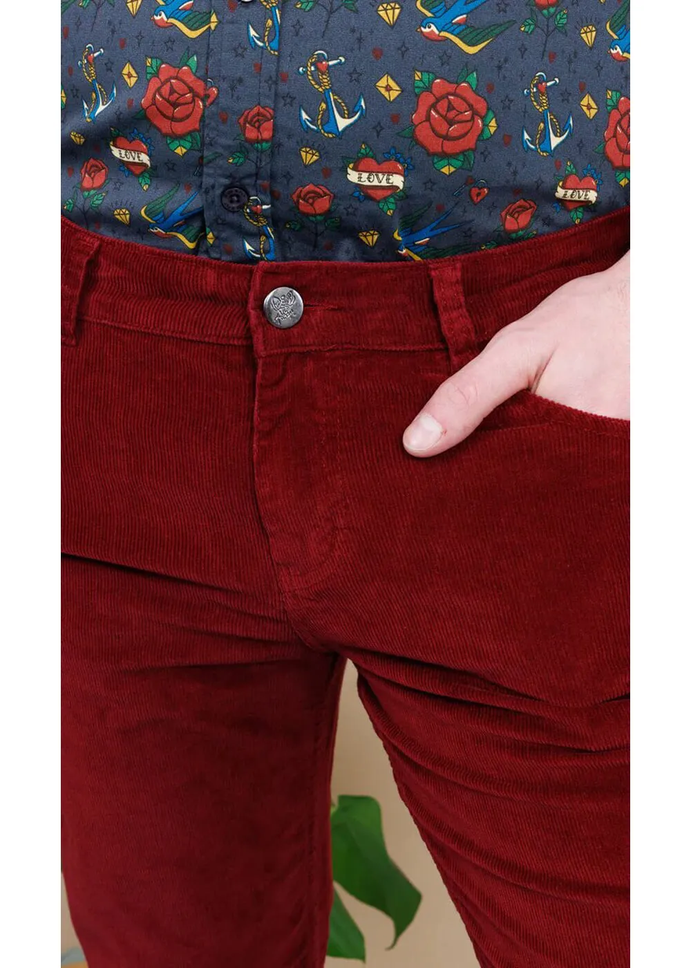 Run &amp; Fly Men's Corduroy 70's Flare Pants Tawney Port
