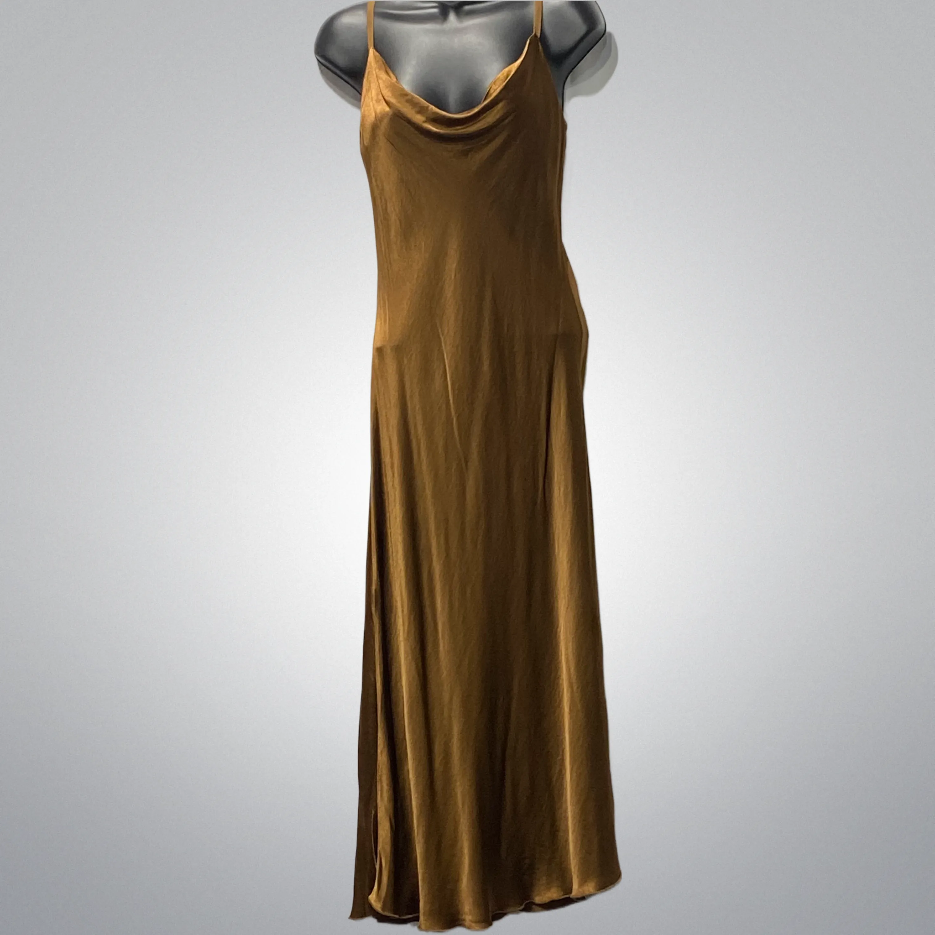Satin Cowl Neck Dress
