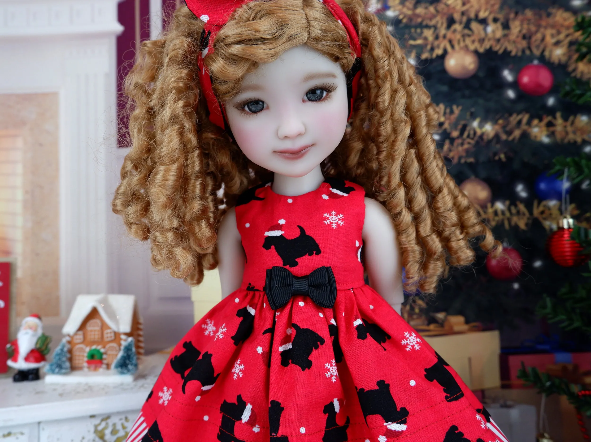 Scotties & Snow - dress with UGG boots for Ruby Red Fashion Friends doll