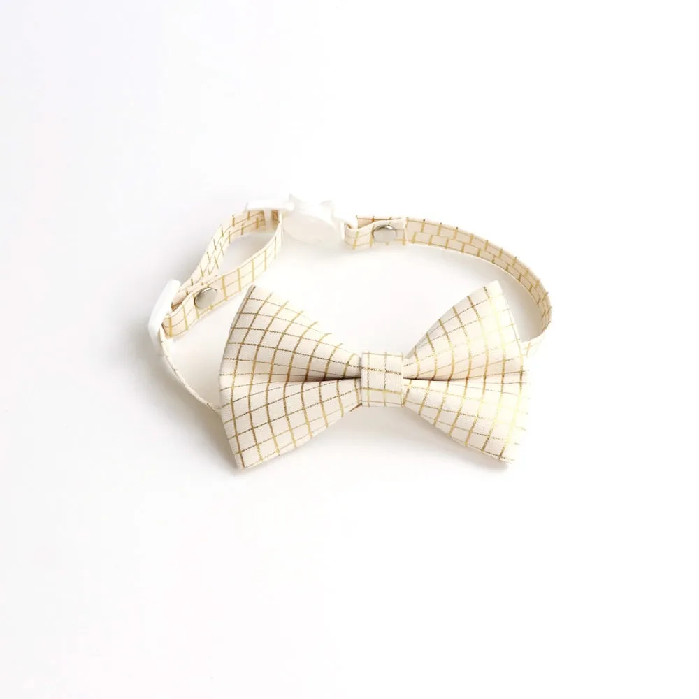 Seasonally Stylish Reflective Plaid Bowknot and Tie Cat Collar