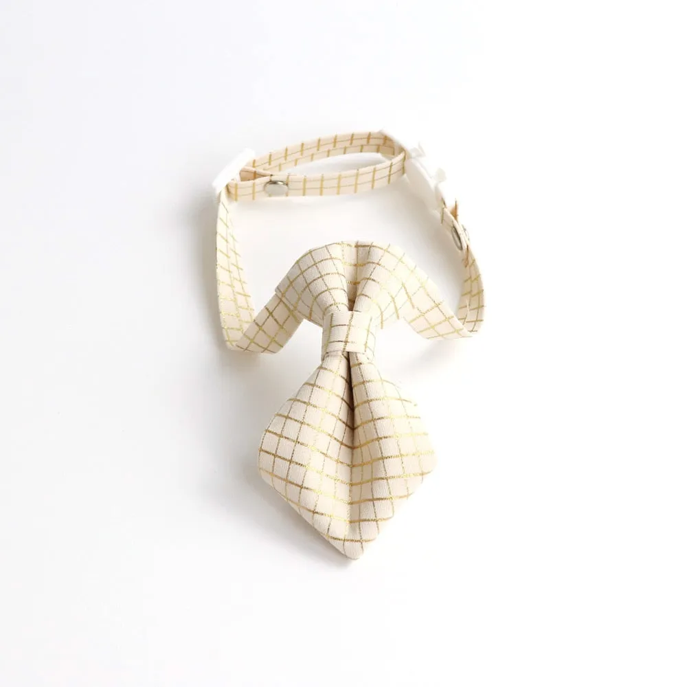 Seasonally Stylish Reflective Plaid Bowknot and Tie Cat Collar