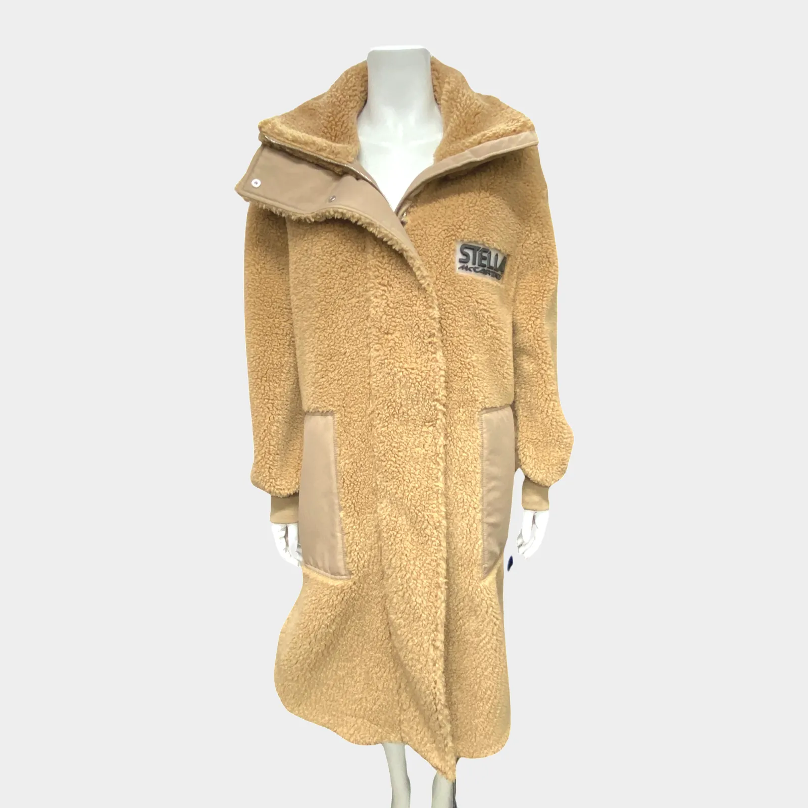 Stella Mccartney women's beige luna teddy coat