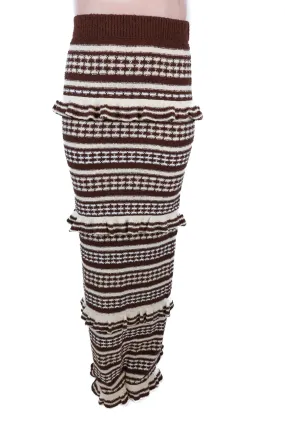 Tularosa Brown and Cream Tiered Knit Maxi Skirt NWT (M; retails for $158)
