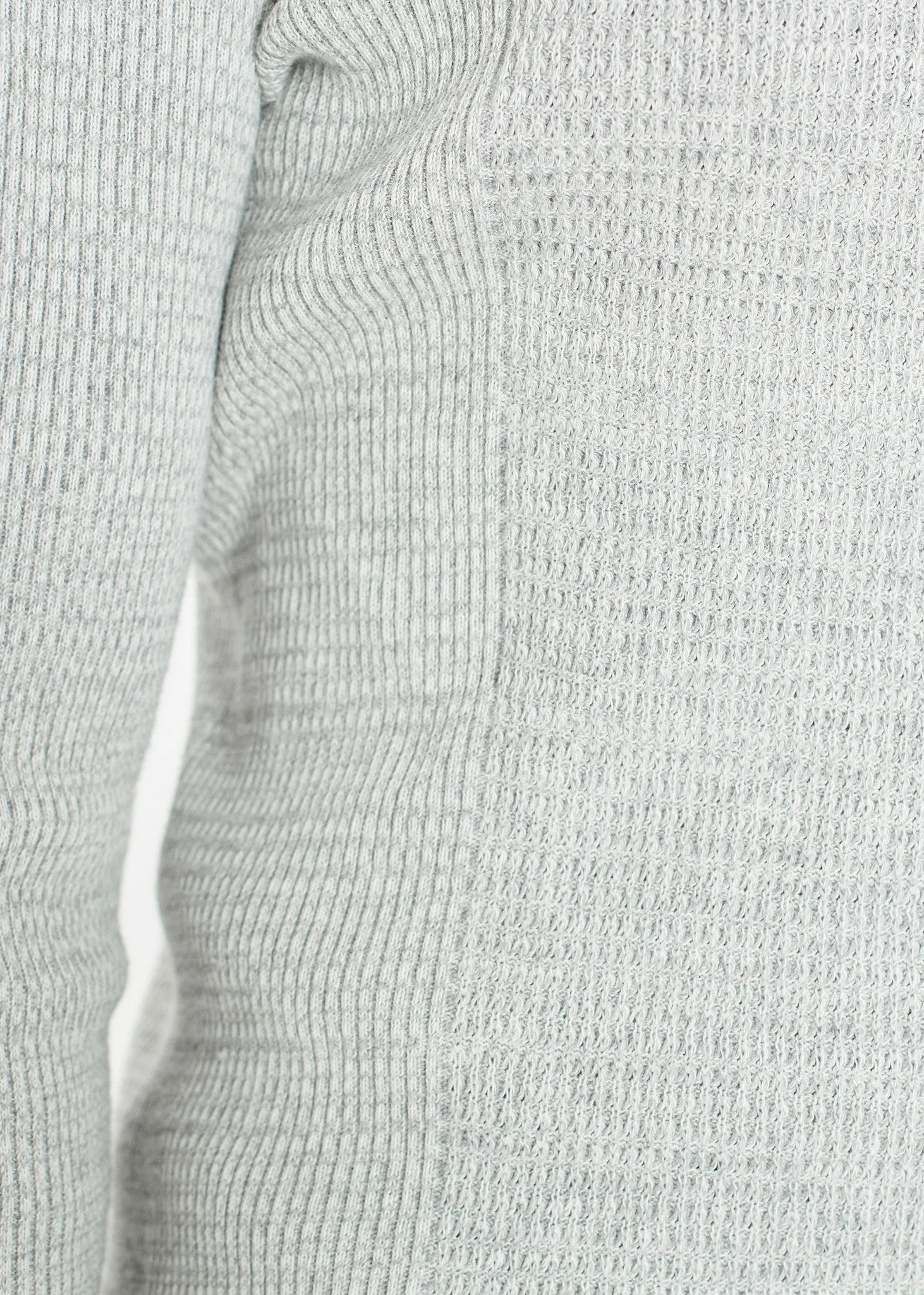 Waffle Knit Long Sleeve Tee - Less Choice